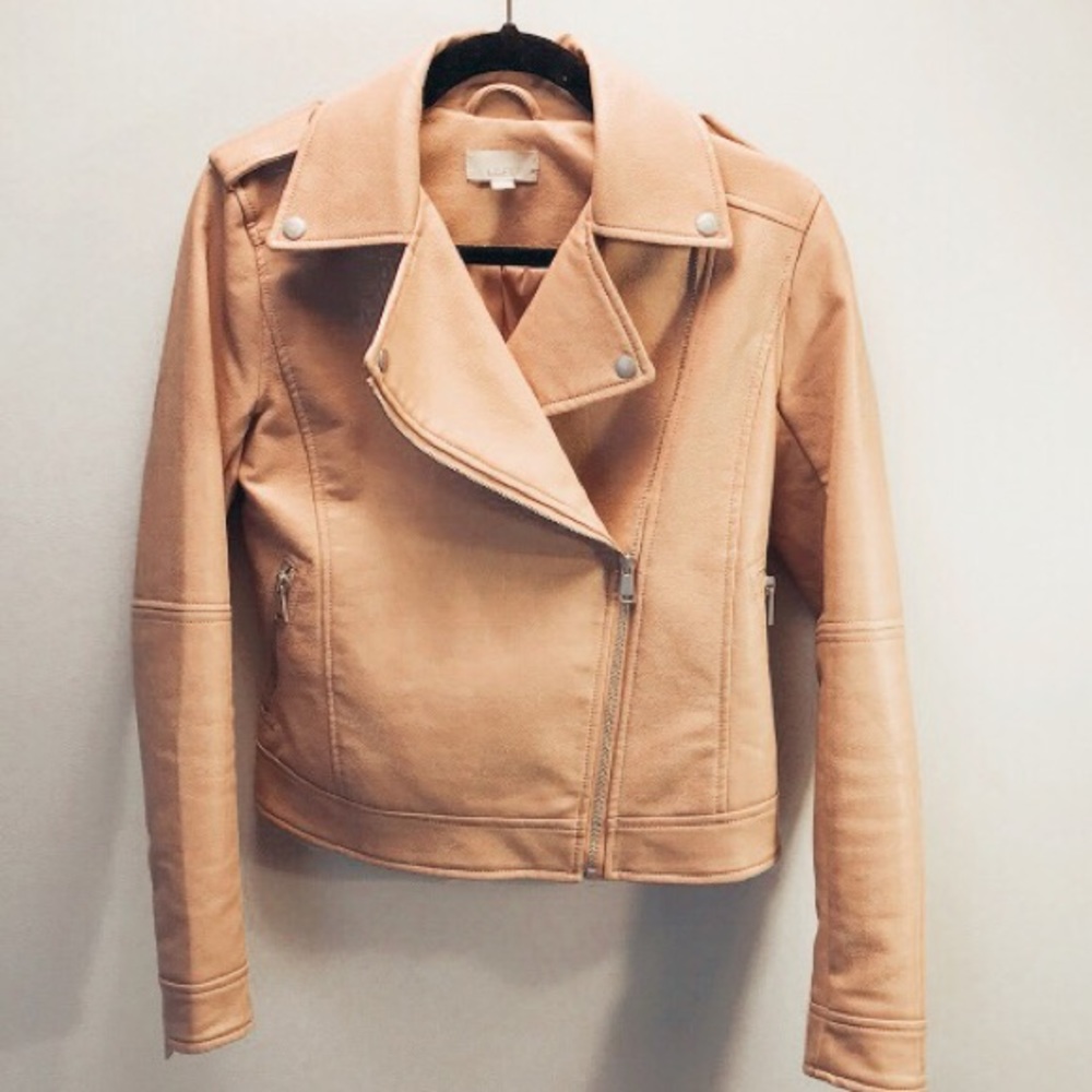 LOFT PINK LEATHER BLAZER